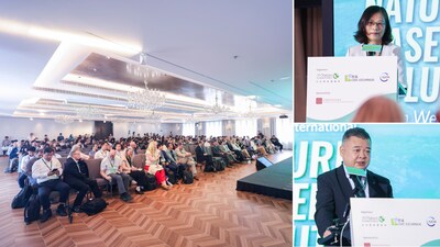 2026香港國際「基於自然的解決方案行動周」會議現場（左），陳丹虹女士（MNR）（右上）及古志新先生（MNR）（左下）。
