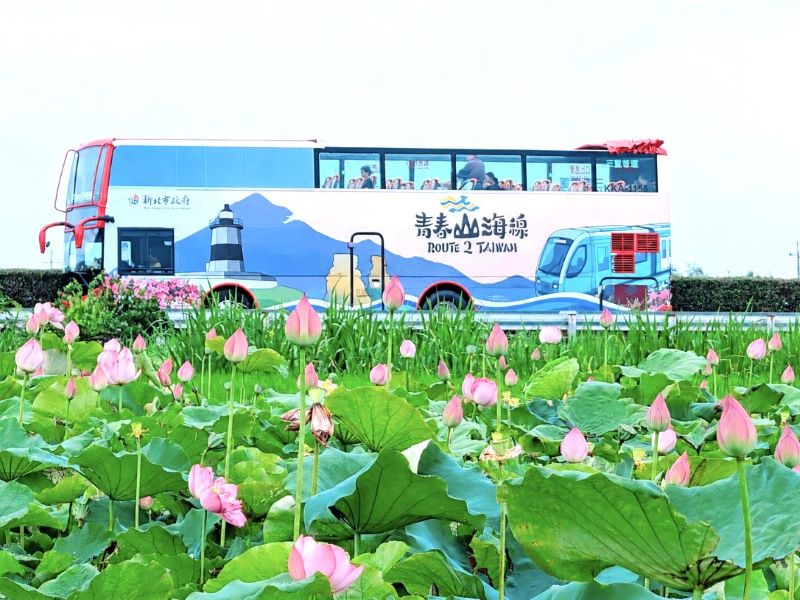 《圖說》新北市持續推動青春山海線,以景觀雙層巴士串聯北海岸山海景點,透過低碳運具與遊程設計,帶領旅客深入體驗青春山海魅力。〈觀旅局提供〉