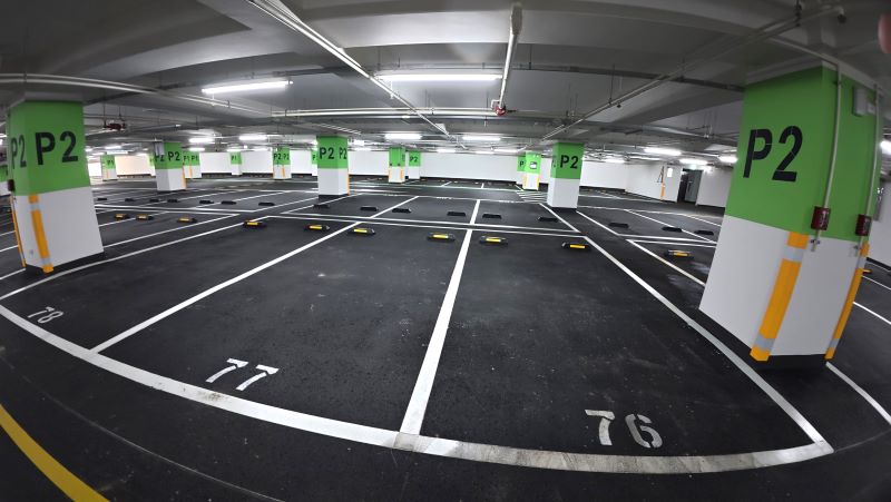 《圖說》興華公園地下停車場地下3層共提供208格汽車停車位。〈交通局提供〉